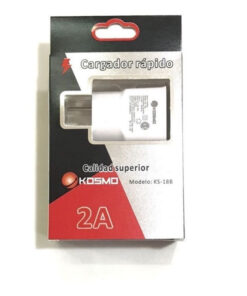 CARGADOR 220V 5V 2A MICRO USB KOSMO KS-18B
