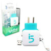 CARGADOR 220V A 2PORT USB+CABLE IPHONE CAR12