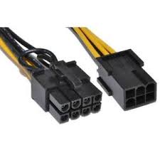 ADAPTADOR DE 6 PINES A 8 PINES 80CM PCI-E