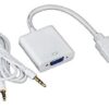 CONVERSOR HDMI M A VGA H + JACK 3.5 COLOR WHITE / BLACK DUAITEK DK-HDMI2VGA-1 022025-1256