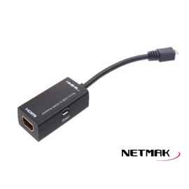ADAPTADOR MICRO USB A HDMI MHL NETMAK NM-C86
