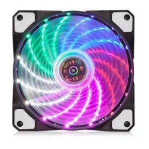 VENTILADOR 120 NETMAK TRANSPARENTE 15LEDS RGB 4 PINES MOLEX NM-12RGB EN BOLSA