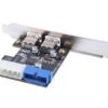 PLACA PCI-E A 2 PORT USB 3.0 + USB 3.0 INTERNO 19 PINES X 2 OEM