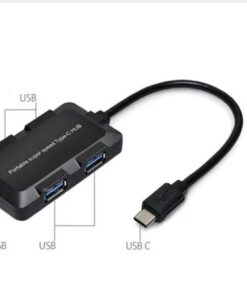 HUB USB TIPO C 4 PUERTOS USB 2.0 NETMAK 480MBPS NM-HUBC