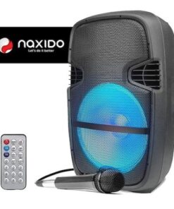 PARLANTE NAXIDO 8+ BLUETOOTH V5.0 CON MICROFONO Y CONTROL REMOTO KARAOKE