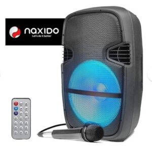 PARLANTE NAXIDO 8+ BLUETOOTH V5.0 CON MICROFONO Y CONTROL REMOTO KARAOKE