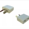 ADAPTADOR 2 ESPIGAS RECTAS 110V A 2 PATAS CRUZADAS 220V BLANCO