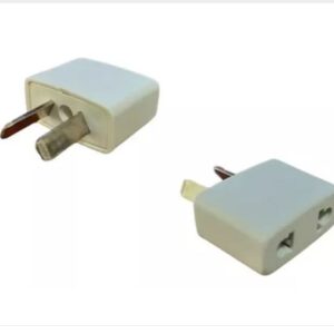 ADAPTADOR 2 ESPIGAS RECTAS 110V A 2 PATAS CRUZADAS 220V BLANCO