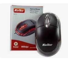 MOUSE USB KOLKE KM-117 NEGRO LUZ OPTICO 1200DPI