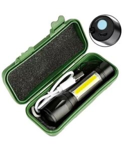 MINI LINTERNA TACTICA RECARGABLE LED ZOOM USB + ESTUCHE AV-2380 / RZ239