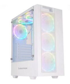 GABINETE SOLARMAX CM-5920 BLANCO ATX MICRO ATX 6 FANES RGB LATERAL VIDRIO TEMPLADO SIN FUENTE BOX