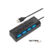 HUB USB 2.0 4 PORT CON SWITCH LUZ LED NETMAK NM-AC08 BOX