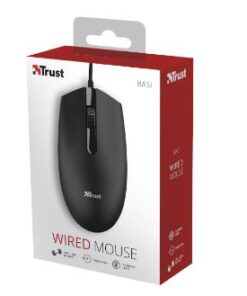 MOUSE USB TRUST WIRED BASI 24271 NEGRO 1200DPI BOX