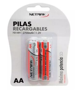 PILA RECARGABLE AA 2700 X 2 UND NETMAK 1.2V NM-AA270