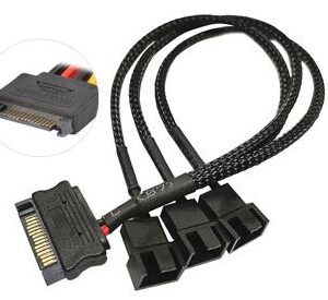 CABLE DE FUENTE ADAPTADOR SATA A 3 PINES X3 COOLER