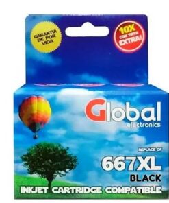 CARTUCHO GLOBAL HP 667 XL NEGRO ALTERNATIVO BOX