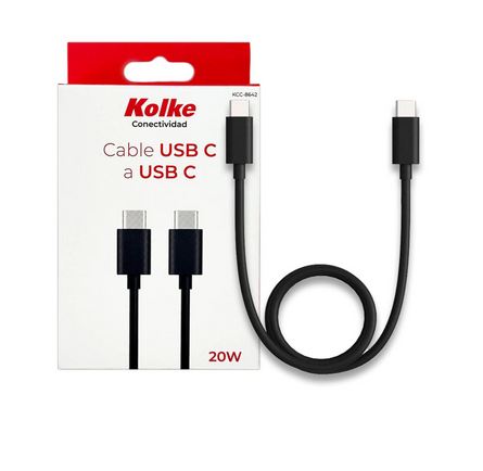 CABLE USB TIPO C M A USB TIPO C M 1.00MTS KOLKE KCC-8642 630432 20W BOX