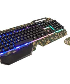 KIT TECLADO Y MOUSE NOGANET USB NKB-233 RETROILUMINADO LED CAMUFLAJE BOX