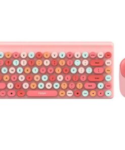 KIT TECLADO Y MOUSE NOGANET WIRELESS S5700 ROSA ROJO VERDE NARANJA MULTICOLORES TECLAS 2.4G BOX