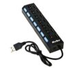 HUB USB KOLKE KAV-105 2.0 7 PORT BOTONES NEGRO BOX
