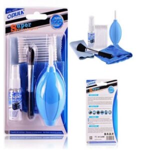 KIT LIMPIA PANTALLA OPULA JT-KCL4060 CON 2PAÑOS 15X15CM 10HISOPOS 1CEPILLO 1BOMBA DE AIRE PARA TV LCD MONITOR TABLET CELULARES