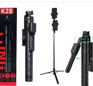 PALO PARA SELFIE MONOPAD EXTENSIBLE K28 TRIPODE PLEGABLE BLUETOOTH ALTURA 1.75MTS DIMENSIONES 323X78X44MM BOX