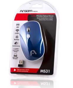 MOUSE WIRELESS ARGOMTECH MS31 AZUL BLANCO 2.4GHZ 1600DPI A00438 ARG-MS-0031BL BOX