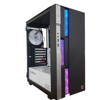 GABINETE GAMEMAX BRUFEN C3 BLACK WHITE ATX 1FAN ARGB SIN FUENTE VIDRIO TEMPLADO BOX