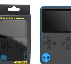 CONSOLA DE JUEGOS K10 500 JUEGOS 2.4 PULGADAS NEGRO CON AZUL BOX -INCLUYE CABLE DE CARGA MICRO USB-