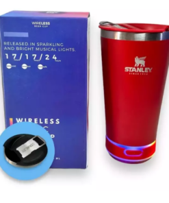 VASO TERMICO PARLANTE BLUETOOTH RGB 17OZ 502ML BEER PINT GZ-525 ROJO BOX
