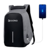 MOCHILA ANTI ROBO CON PUERTO USB PORTA NOTEBOOK HASTA 14″ BOLSILLO ACCESO RAPIDO COLOR GRIS —NO INCLUYE POWERBANK—