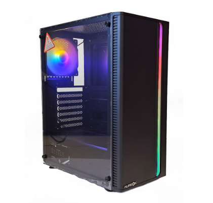 GABINETE AUREOX SKOLL ARX 200G GAMER SIN FUENTE 1FAN RGB GLASS TEMPERED