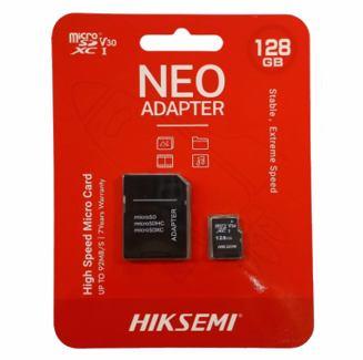 MEMORIA MICROSD 128GB HIKSEMI NEO CLASE 10 V30 CON ADAPTADOR BOX