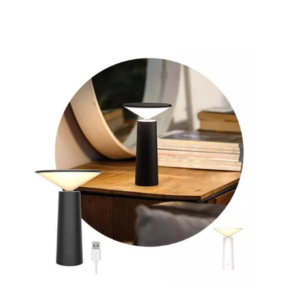 LAMPARA VELADOR INALAMBRICA RECARGABLE LUZ LED USB TACTIL LS-8925 WHITE/BLACK BOX