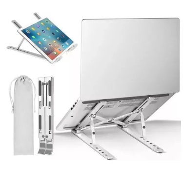 SOPORTE BASE PARA NOTEBOOK ERGONOMICO REGULABLE PLEGABLE COLOR GRIS GADNIC SOP00009 OEM