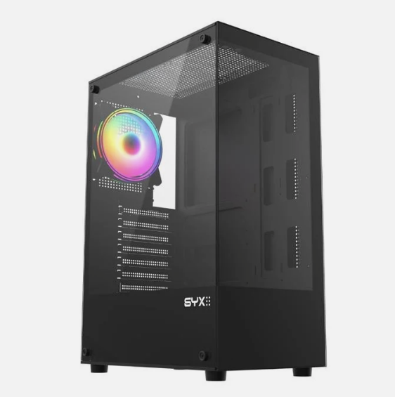 GABINETE SYX EQS11 BLACK ATX 1 FAN SIN FUENTE VIDRIO TEMPLADO BOX
