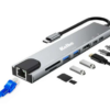 HUB USB TIPO C KOLKE KCH-681 8EN1 1XHDMI 1XUSB3.0 1XUSB2.0 1XSD 1XMICROSD 1XTIPOCUSB2.0 1XTIPOCPD90W 1XRJ45 10 100 MBPS BOX