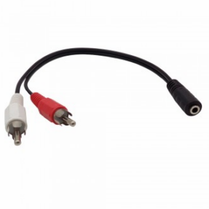CABLE ADAPTADOR 2 RCA M A 1 MINIPLUG H 40 CM OEM