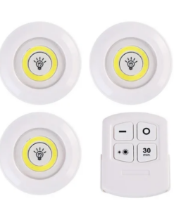 SET DE 3 LUCES LED DE EMERGENCIA 3W CONTROL REMOTO PILAS AAA NO INCLUIDAS