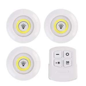 SET DE 3 LUCES LED DE EMERGENCIA 3W CONTROL REMOTO PILAS AAA NO INCLUIDAS