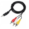 CABLE DE AUDIO Y VIDEO 1X PLUG 3.5MM STEREO M A 3 RCA M 1.50 MTS -PARA DVD PORTATIL BOX
