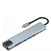 ADAPTADOR HUB 8EN1 TIPO C ETHERNET HDMI USB SD TD HDTV BOX