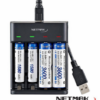 CARGADOR DE PILAS NETMAK NM-CH4 AA AAA 1.2V SLOT 4 PILAS USB RAPIDO CON INDICADOR LED BOX