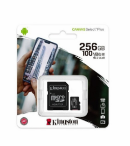 MEMORIA MICROSD 256GB KINGSTON 100MBS CANVAS UKCA CLASE 10 SDCS2/256GB BOX