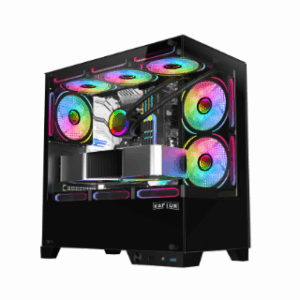 GABINETE RAPTOR THUNDER STRIKE VIDRIO TEMPLADO NEGRO SIN FUENTE MICRO ATX/MINI-ITX 1FAN 120MM LED RGB BOX
