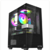 GABINETE RAPTOR NOVA PRIME VIDRIO TEMPLADO NEGRO SIN FUENTE MICRO ATX/ITX 3FAN 120MM LED RGB BOX
