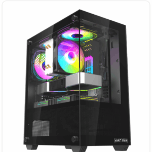 GABINETE RAPTOR NOVA PRIME VIDRIO TEMPLADO NEGRO SIN FUENTE MICRO ATX/ITX 3FAN 120MM LED RGB BOX