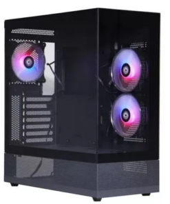 GABINETE SOLARMAX CM-B930 NEGRO VIDRIO TEMPLADO GAMER 3FAN ARGB MICRO ATX/ATX BOX