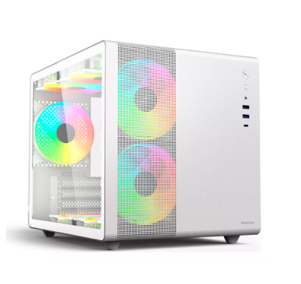 GABINETE SOLARMAX CM-W300 BLANCO VIDRIO TEMPLADO GAMER 3FAN MICRO ATX BOX
