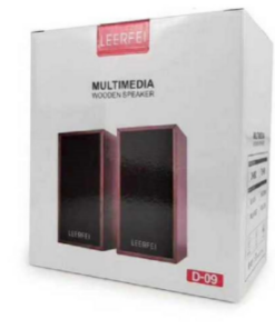 PARLANTE LEERFEI M-1017 USB 2.0 CABLE 1 MTS 6W 2X3W 5V MADERA MARRON OSCURO BOX
